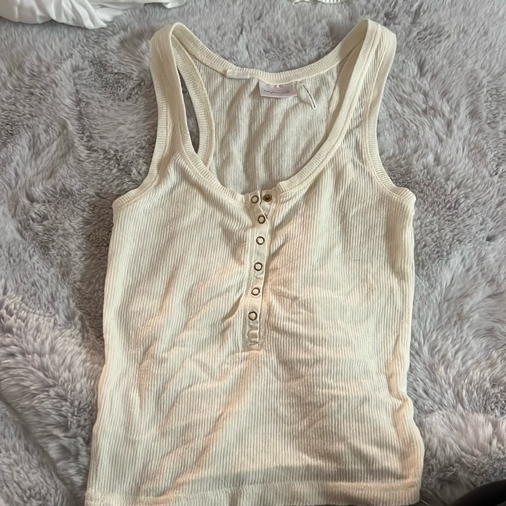 UO Henley snap button tank